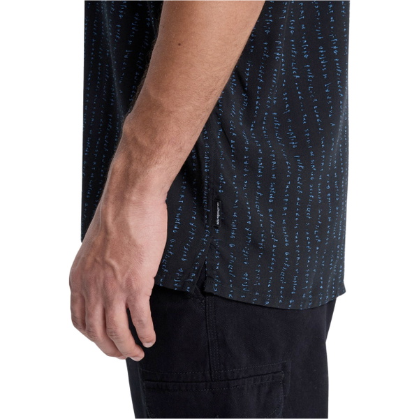 2026 Quiksilver Mens Safe Paradise Shirt EQYWT04691 - Black Vertical Quik Thoughts